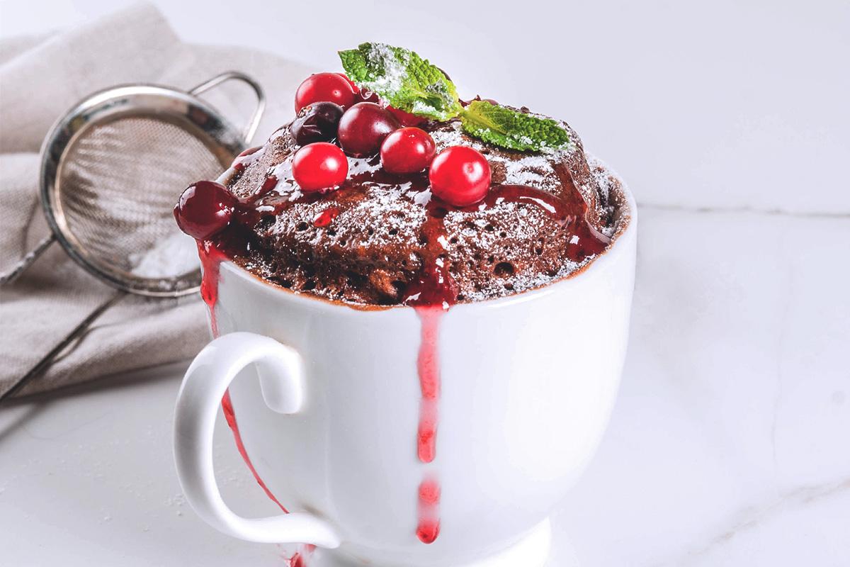 Bizcocho en taza en microondas