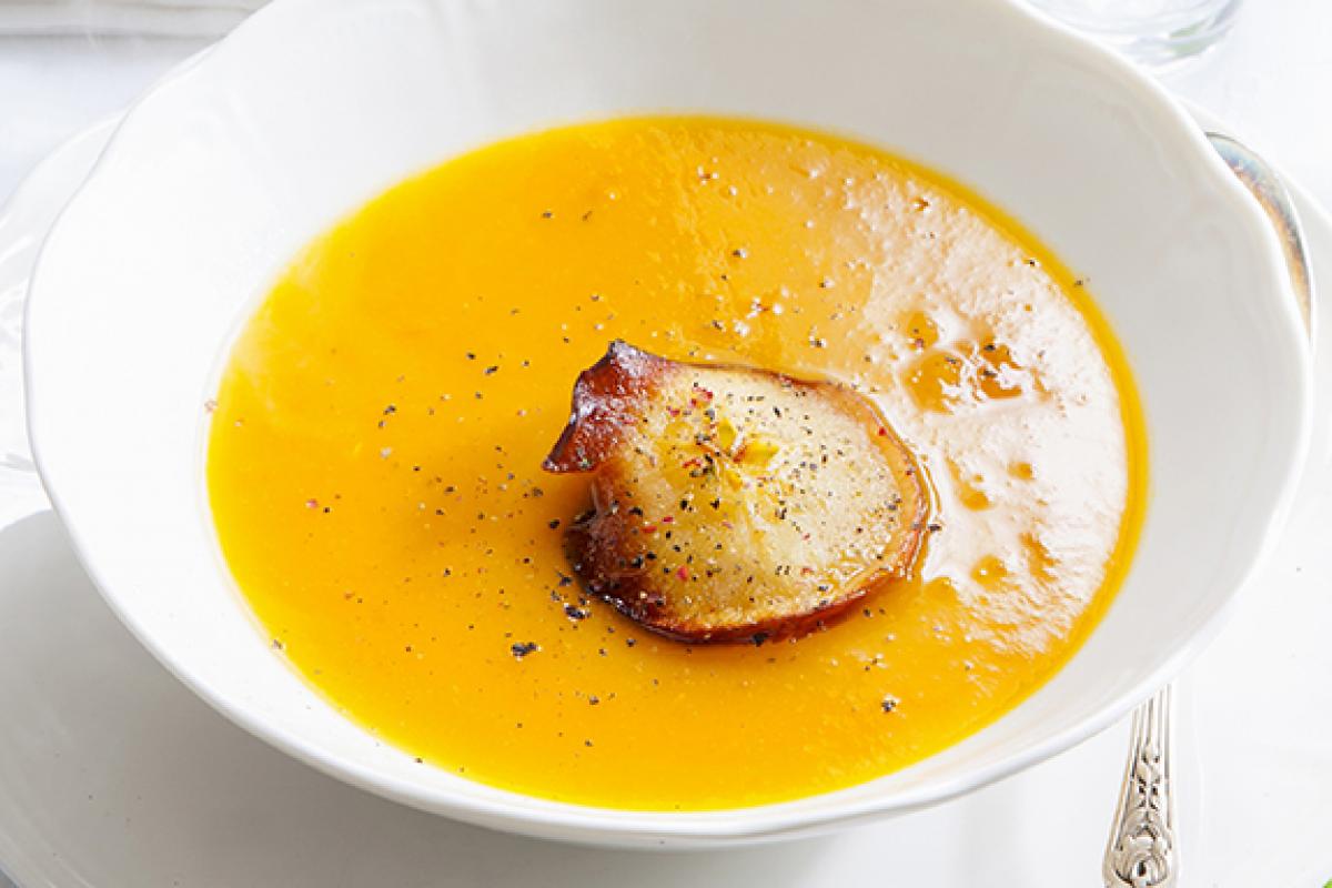 Crema de calabaza con manzana
