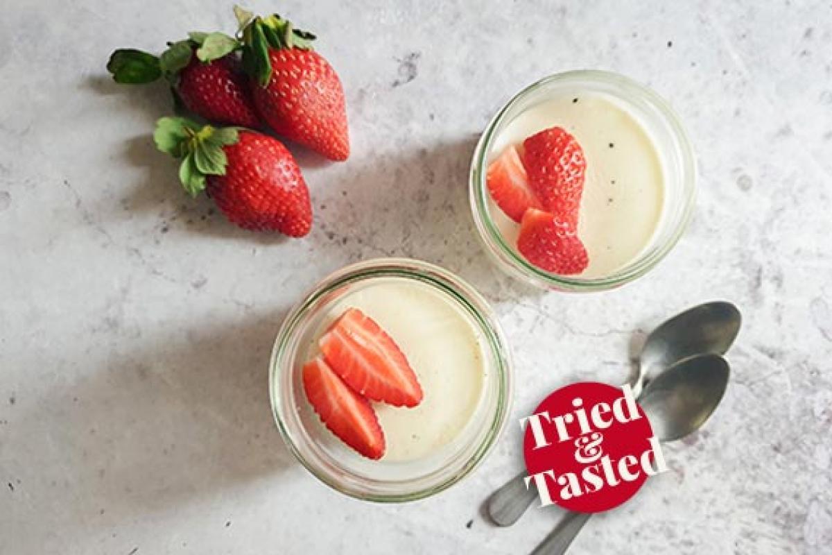 Panna cotta con fresas